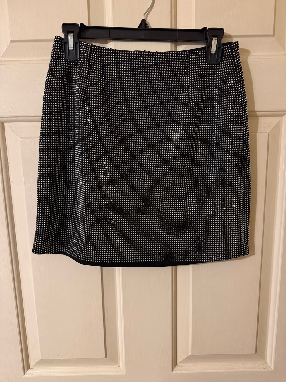 She + Sky Black Rhinestone Mini Skirt